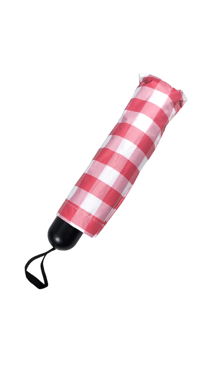 Pink Checkered Umbrella