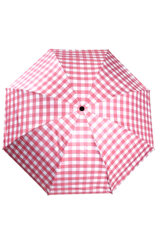 Pink Checkered Umbrella