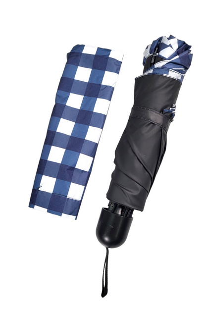 Blue Checkered Umbrella