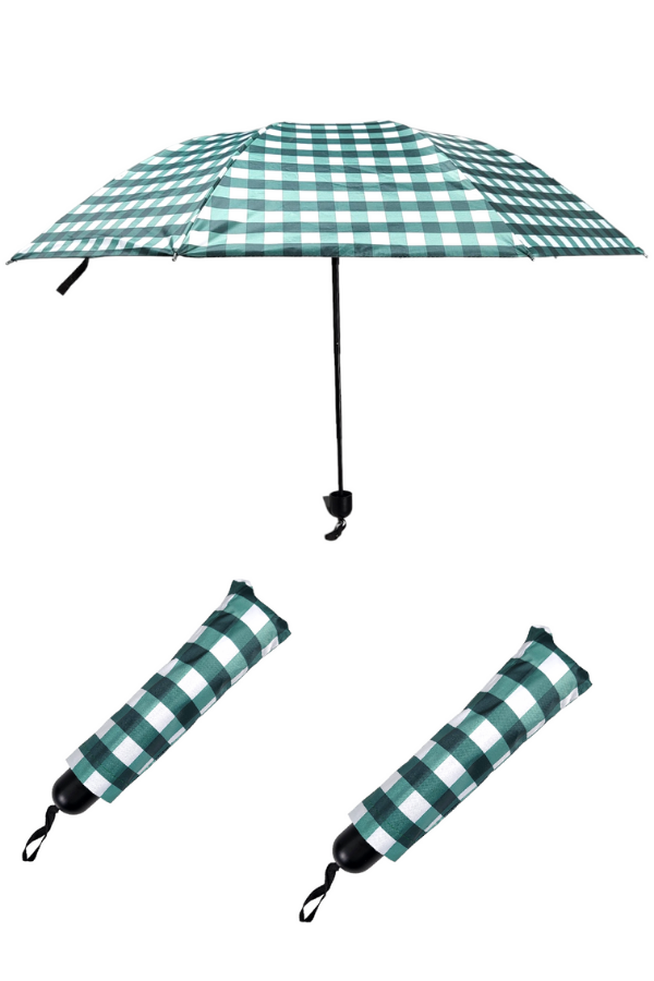 Green Checkered Umbrella