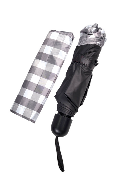 Grey Checkered Umbrella